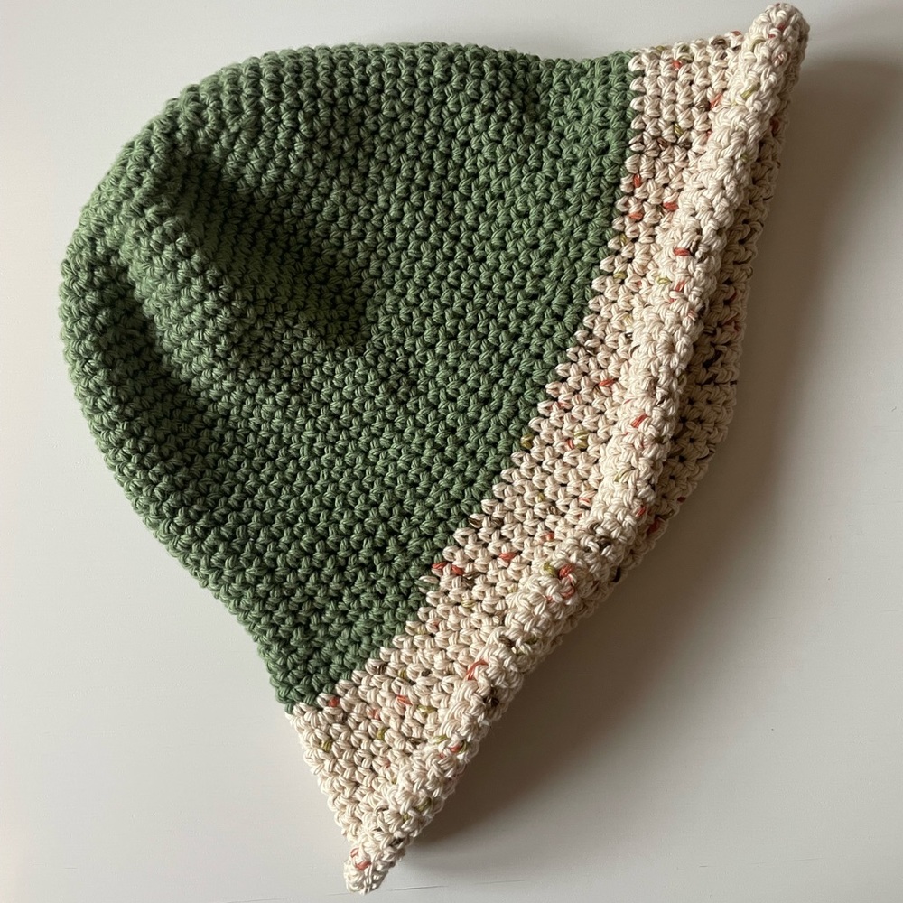 Crochet Bucket Hat in Olive Green Neutral